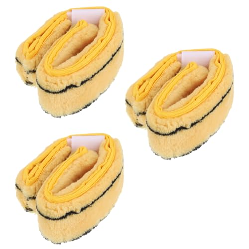 Image of MECCANIXITY Microfiber Scrubber Replacement Head 14.57 Inch for Window Glass Marble Wall Home Bathroom, Yellow Pack of 3