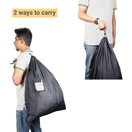 Image of Insular Strong Waterproof Laundry Bag With Locking Drawstring Closure | Machine Washable Collapsible For Laundry Hamper | Fits Laundry Baskets (Black, 25X30 inches, Pack of 3)