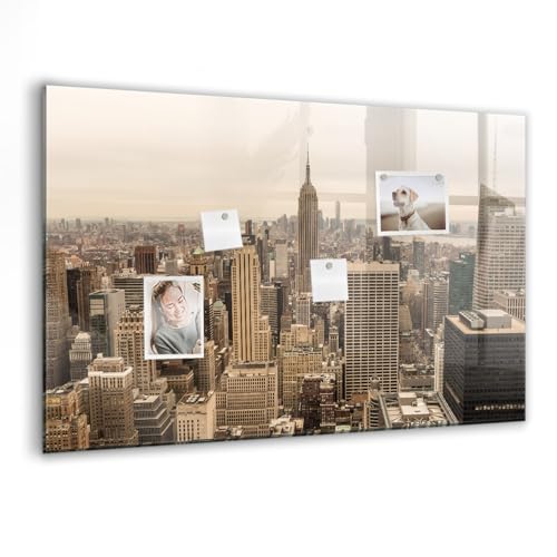 Tableau magnétique verre trempé 90x60cm avec décor paysage urbain