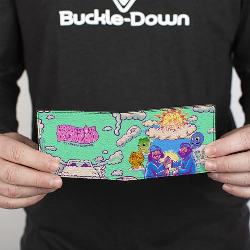 Cheech & Chong Homies in Dreamland Bifold Wallet, Pose with Homies Blue, Vegan Leather4
