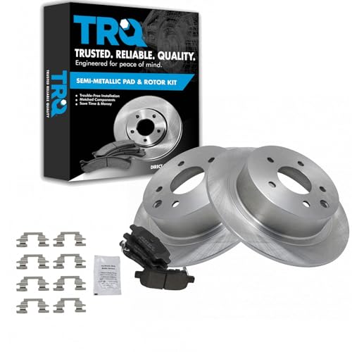 Image of TRQ Rear Semi Metallic Brake Pad and Rotor Set