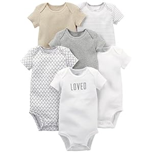 Simple Joys by Carter’s Unisex Babies’ Short-Sleeve Bodysuit, Pack of 6
