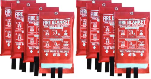 Image of Fire Blanket for Home and Kitchen,40 inch x 40 inch,8 Pack,Emergency Fire Blanket