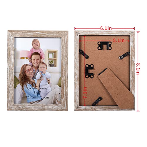 Giftgarden Rustic Distressed Wood Grain Picture Frame Set #TOP5