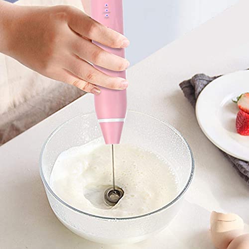 Mini frullino elettrico USB ricaricabile crema montalatte frullatore accessorio da cucina con manico in gomma siliconica… - immagine 4