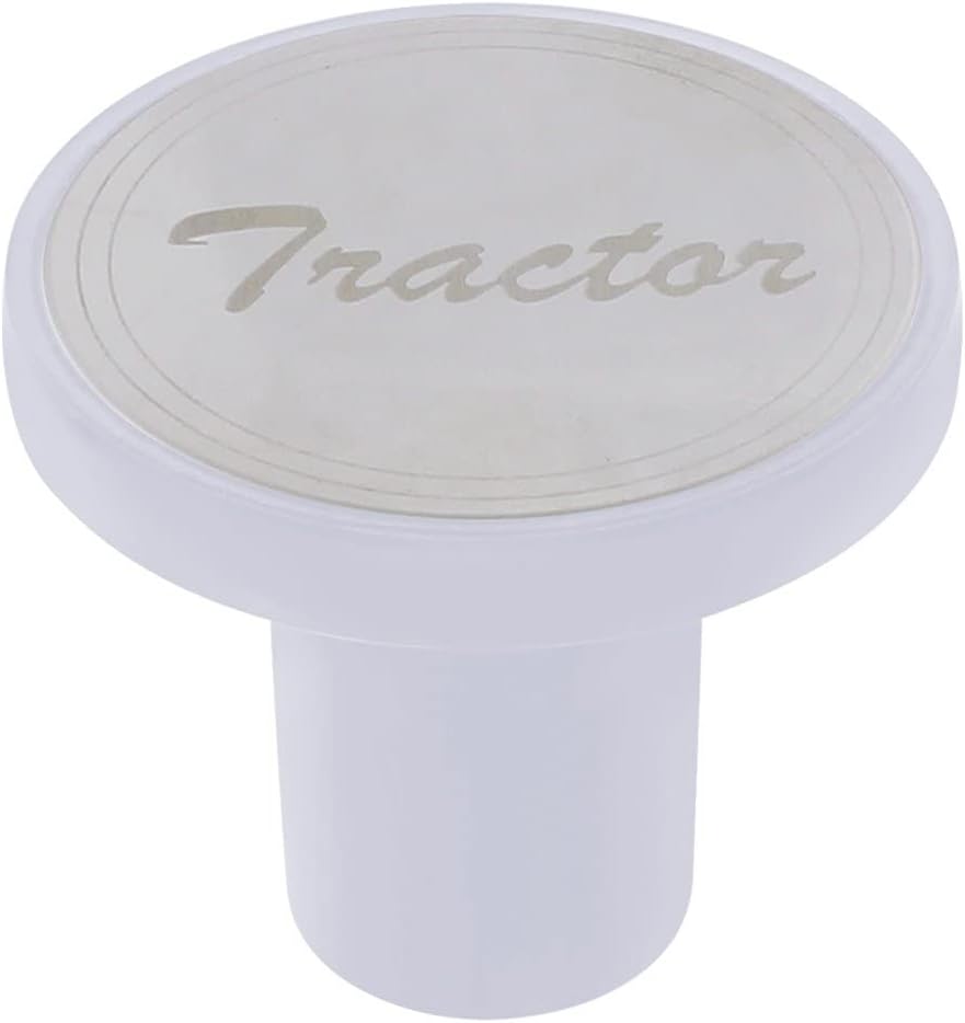 United Pacific 22958 Air Brake Valve Control Knob, Tractor, Aluminum, Screw-On, with Stainless Plaque, Pearl White