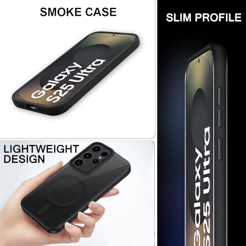 Image of SIZUKA Samsung S25 Ultra Magsafe Hard Back Case | Matte Design & 360 Protection | Military-Grade Samsung S25 Ultra Cover | Strong Magnet Back - Black