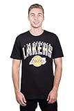 Ultra Game -NBA Los Angeles Lakers Mens Arched Plexi Short Sleeve Tee Shirt, Black, Medium