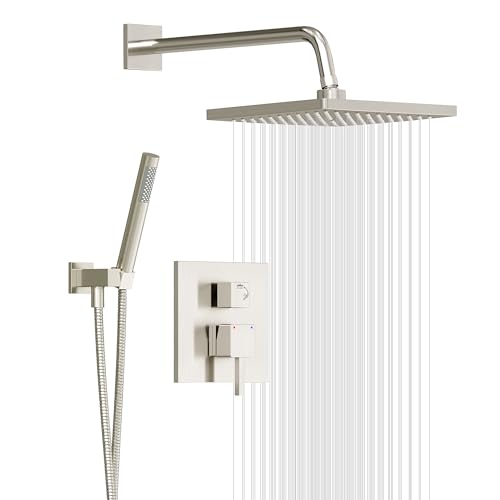 Shower system with 10-inch rain and handheld heads