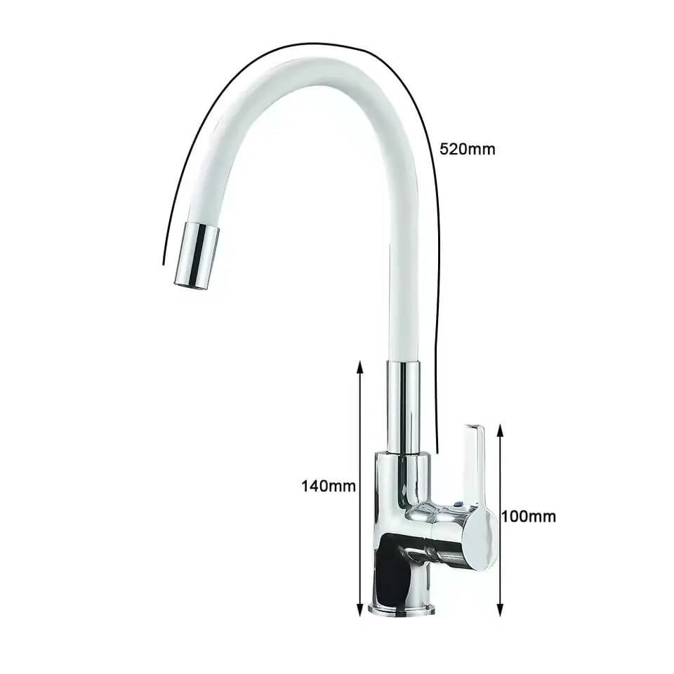 Grifo de fregadero de cocina mezclador de agua fría y caliente con rotación de 360 3