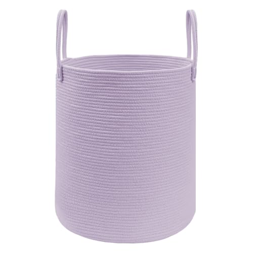 JMvicyroam 80L Cotton Rope Laundry Basket Hamper, Purple