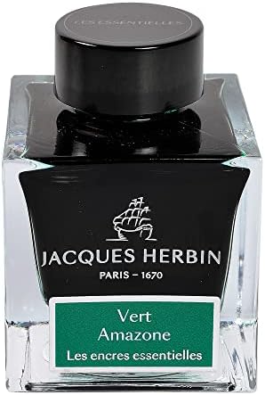 Jacques Herbin - Ref 13109JT - Ink for Fountain Pens & Rollerball Pens - Gris de Houle / Swell Grey - 50ml Bottle - Jacques Herbin Prestige Collection - Black-Coloured Ink