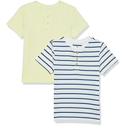 Camisa niño Amazon Aware Top de Cuello Henley orgánico y Manga Corta en algodón, Pack de 2 Cover