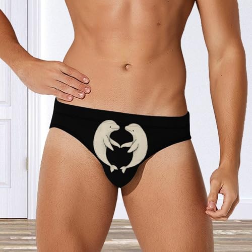 Beluga Whales Love Heart Men's Swimsuit Bikini Briefs Swim Underwear Stretchy Swimwear2