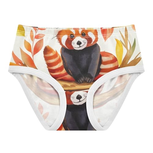 Cotton Toddlers Underwear Floral Cute Pandas Beige Girl Panties Cute Print Briefs Kids Undies 2t