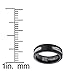 Men's Black Titanium ring Wedding band with Stainless Steel Cables size 11
