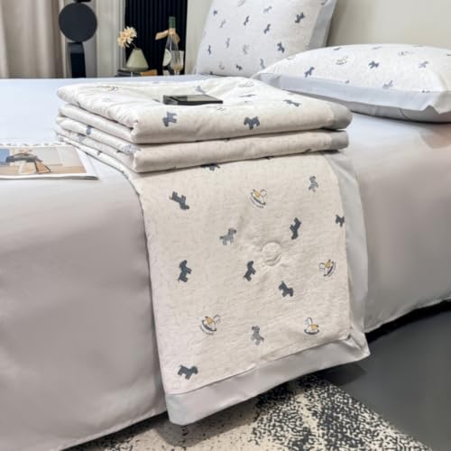 Odot Edredon Nordico Sin Funda 150 200, Edredón de Verano Lavable Sin Funda Ligera y Suave Transpirable Manta Refrescante Personas Colcha Acolchado para Cama (Caballo Azul,200x230cm)