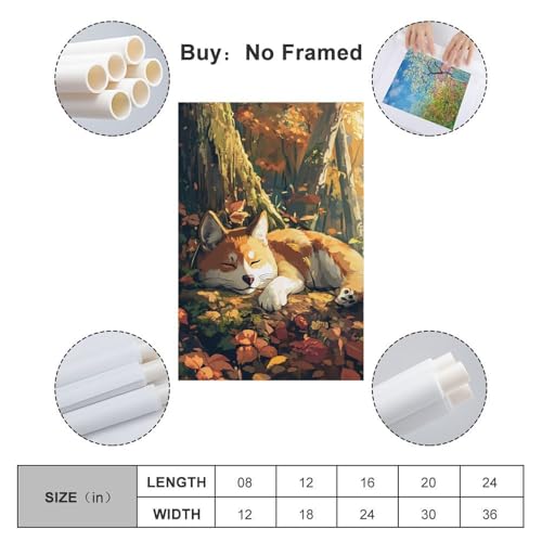 Cuadros decorativos de Shiba Inu e impresiones de lienzo para dormitorio 2