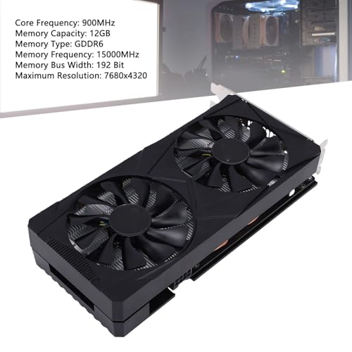 Yctze Karta Graficzna RTX 3060 12 GB GDDR6 192-bitowa PCIe 3.0 X16 z Podwójnymi Wentylatorami Chłodzącymi do Komputera do Gier