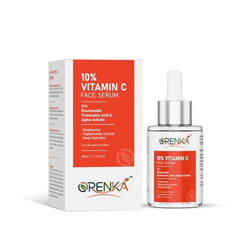Image of 10% Vitamin C Face Serum with Niacinamide, Tranexamic Acid & Alpha-Arbutin for Brightening, Pigmentation & Even Skin Tone | Lightweight Daily Serum for All Skin Types - 30ml
