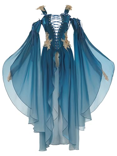 daizbella Renaissance Costume Women Ren Faire Dress Outer Garment Elf Costume for Women(Underskirt Not Included)