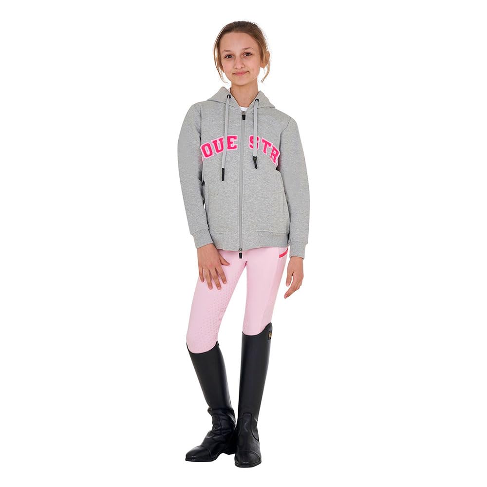 Felpa unisex per bambini con cappuccio e full zip in morbido e fresco cotone con scritta effetto spugna 12 anni
