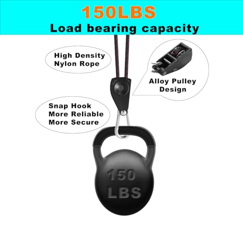 Image of Rope Tie Downs, 1 /4 inch 12FT Adjustable Ratchet Straps 2Pack