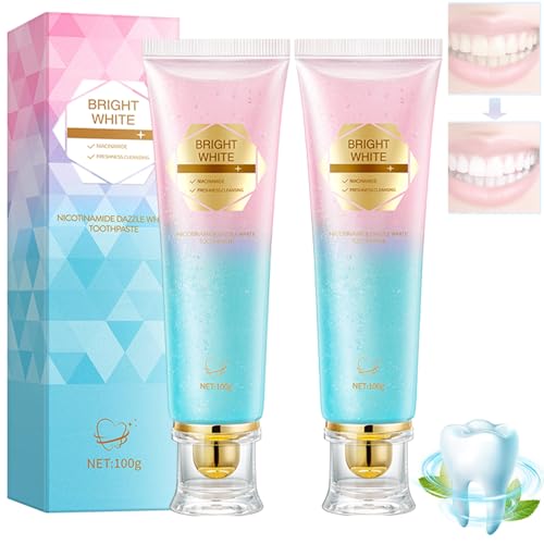 Niacinamide Whitening Toothpaste, Niacinamide Zahnpasta, Niacinamid Whitening Zahnpasta, Zahnpasta Weisse Zähne für Tiefenreinigung, Natürliche aufhellende Zahnpasta mit Niacinamid, Frischer Atem