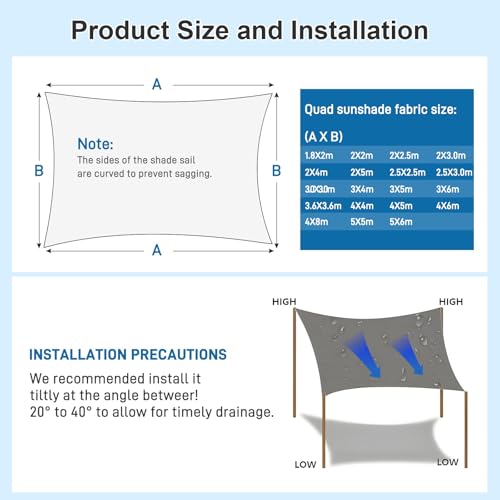 Tenda parasole impermeabile, in tessuto Oxford resistente, per esterni, per giardino, patio, pergola, balcone e feste, protezione UV, facile installazione, ideale per l'estate