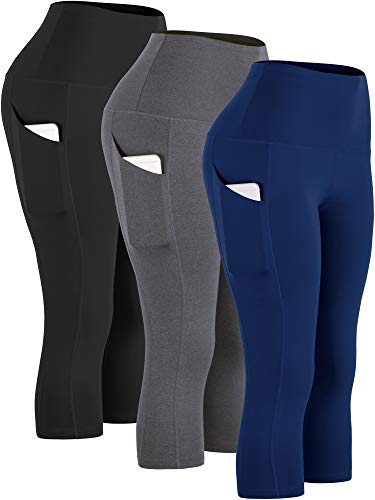 Cadmus womens high waist workout legging capris for yoga w side p…
