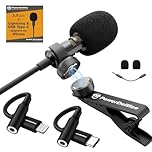 Professional Grade 3.5mm Lavalier Lapel Microphone - Perfect for ASMR Recording Video with iPhone Phone or Camera - Tiny Shirt Microphone with Easy Clip On System