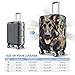 QSMBNET Travel Luggage Cover black german shepherd Spandex Suitcase Protector Washable Baggage Covers Fashion Elastic Scratch-Resistant Luggage Cover Protector Fits 18-32 Inch Luggage