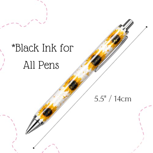 Image of Sunflower Pens Sunflowers Pen for Women Teacher Appreciation Gifts Work Office Desk Classroom Decor Supplies Stationary Set Accessories Party Favors Theme for Writing Journal Planning (30, Multicolor)