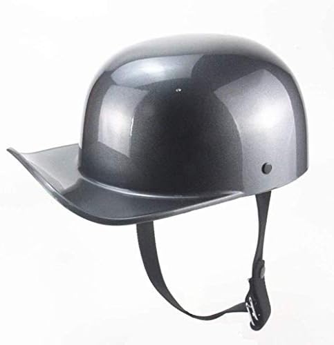 Retro Motorcycle Half Helmet for Men and Women, Fashion Baseball Cap Modeling Adult Open-Face Helmet Bike Cruiser Chopper Moped Scooter Motorbike Helmet DOT Certified Black (Gray, XL)
