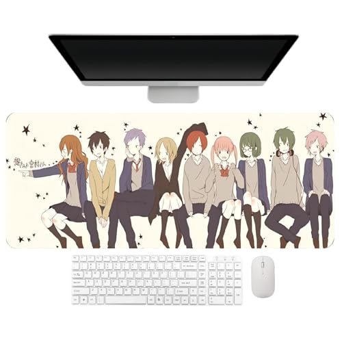4 mm de espesamiento. Anime Horimiya Hori Kyoko Miyamura Izumi Yoshikawa Yuki Alfombrilla De Ratón, Alfombra De Teclado, 31.5×11.8×1.6 inch (800×300×4 mm), Impermeable, Antideslizante