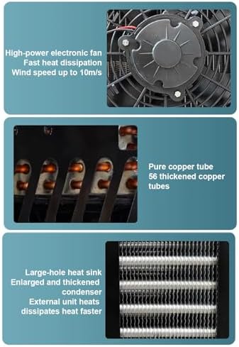 12V RV Air Conditioner - Remote Control, Low Noise, Hidden Underbody Design, Auto Swing Cooling for Semi Trucks, Big Rigs, Pickups, Cars & RVs