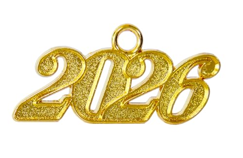 GRADFTY 2026 Tassel Charm for Graduation Cap Tassel Gold 2026 Charm for New Year Christmas Gift Congratulation Decoration