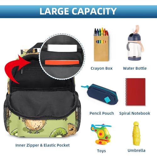 Sac à dos d'école kiwi pour primaire, cartable imperméable multicolore - 5