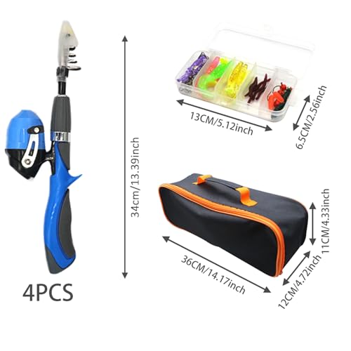 Caña de pescar para niños con kit completo de 4 piezas y bolsa de transporte 2