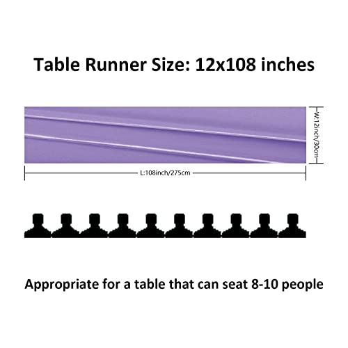 Flohar 12Pack Table Runner 12 X 108 Inches Satin Silk Table Runner For Wedding, Birthday Party, Banquets, Graduations Decoration, Fit Rectange And Round Table-Lavender #TOP1