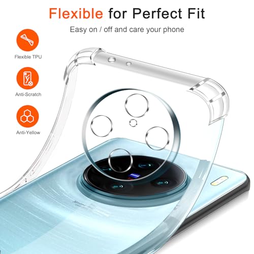 Image of CoverLine Plain Flexible Ultra Clear TPU Soft Anti Dust Shockproof Slim Raised Bumper Protection Back Case for Vivo X100 Pro (Transparent)