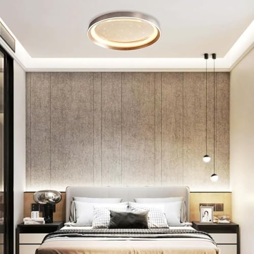 Plafonnier LED rond dimmable lustre contemporain télécommande luminaire - 5