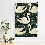 PALNKART Swans Stars Album Cover Tapestry, 100% Polyester Wall Art for Bedroom Living Room Dorm, Decorative Wall Hanging 40x60in