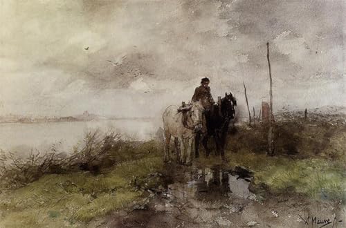 Impression Toile Art Route du village par Anton Mauve Poster Chic