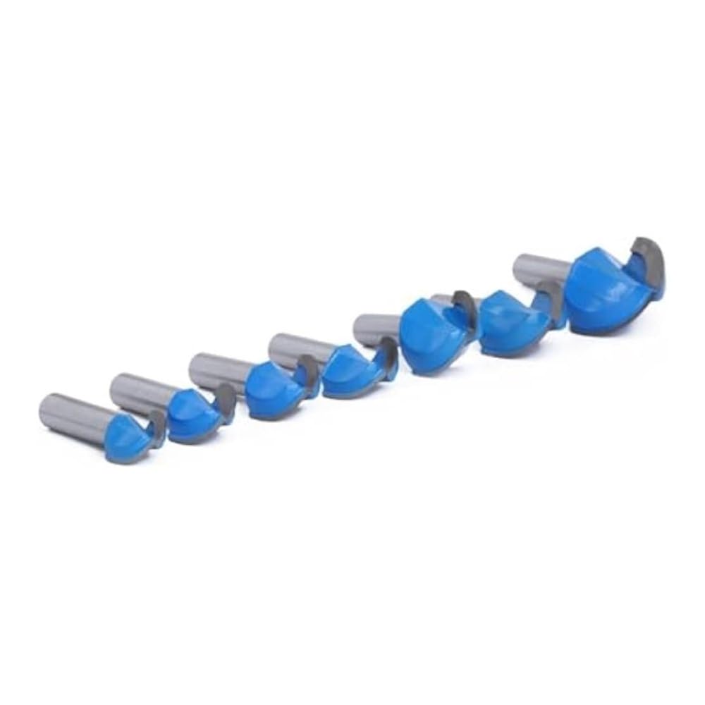 Fresa a punta tonda, 1 pezzo, 12 mm, codolo 1/2, due flauti for la lavorazione del legno, for applicazione con foro chiave.(7pcs(12.7mm shank))