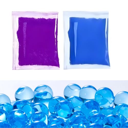 Image of COOLCOLD Gel Blaster Refill Ammo - 20,000 Rounds of 7-8mm Non-Toxic Water Beads for Toy Guns - Safe for Adults 15+ - Transparent Blue + Purple Bullets - Pack of 2 - Also Ideal as Home Decor Vase