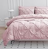 LANE LINEN Bedding Set for Split King Mattress, 8 Piece Split King Bed in a Bag with 1 King Comforter, 1 King Size Flat Sheet, 2 Twin XL Fitted Sheets, 2 Pillowcases & 2 Shams - Sepia Rose