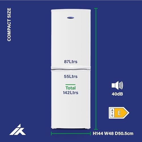 ICE KING IK8951EW Freestanding Fridge Freezer, 50/50 Split, 142L Capacity, White, Auto Defrost, Reversible Doors, Energy Efficient, Quiet Operation – Ideal for Kitchen or Utility Room - Image 6