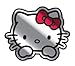 Hello Kitty Sanrio w/ Red Bow Car Truck SUV Home Office School 3D Chrome Injection Molded Emblem Decal