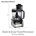 Hamilton Beach Stack & Snap Food Processor and Vegetable Chopper, BPA Free, Stainless Steel Blades, 12 Cup Bowl, 2-Speed 450 Watt Motor, Black (70725A)